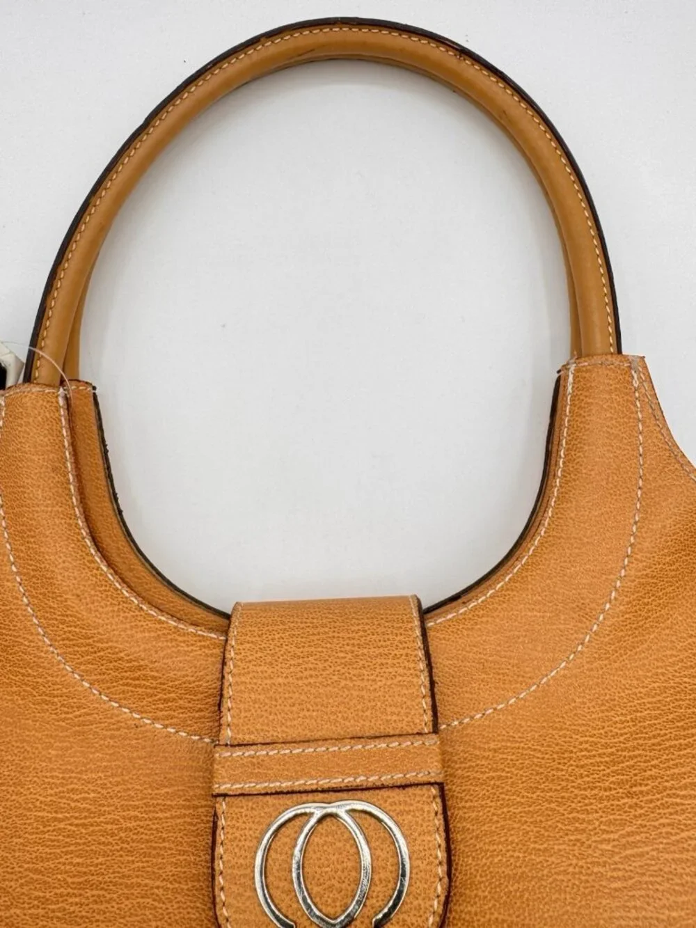 Vintage Minicci Faux Leather Double Strap Hobo Shoulder Handbag Bag Camel